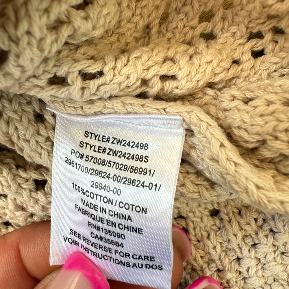 Women's Cream Z Supply Crochet Sweater. Size Medium. Excellent Condition. - Picture 6 of 6